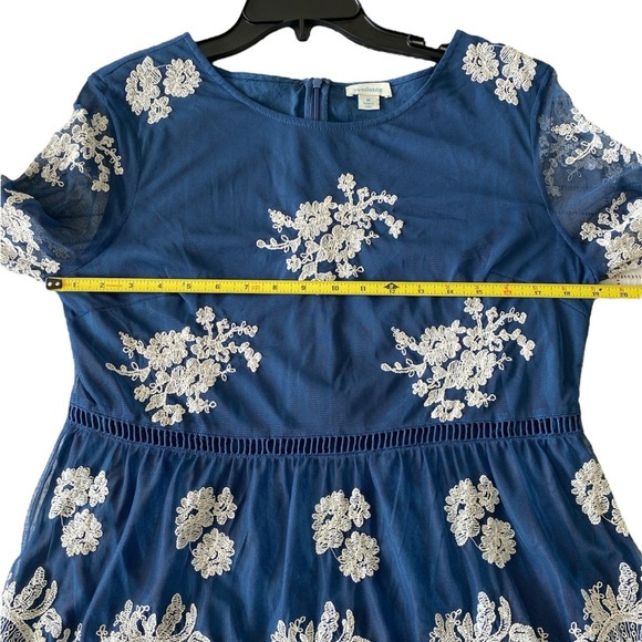 Sundance Fleur In Bloom Lace Blue Floral Embroidered Bell Sleeve Blouse Medium - Picture 7 of 9